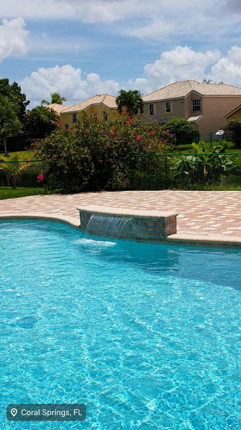 The same pool crystal clear after Premier Pool Care's green-to-clean rescue